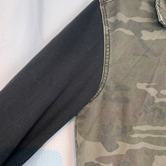 XXX Rude denim camo with fleece sleeves jacket size small - Picture 5 of 6